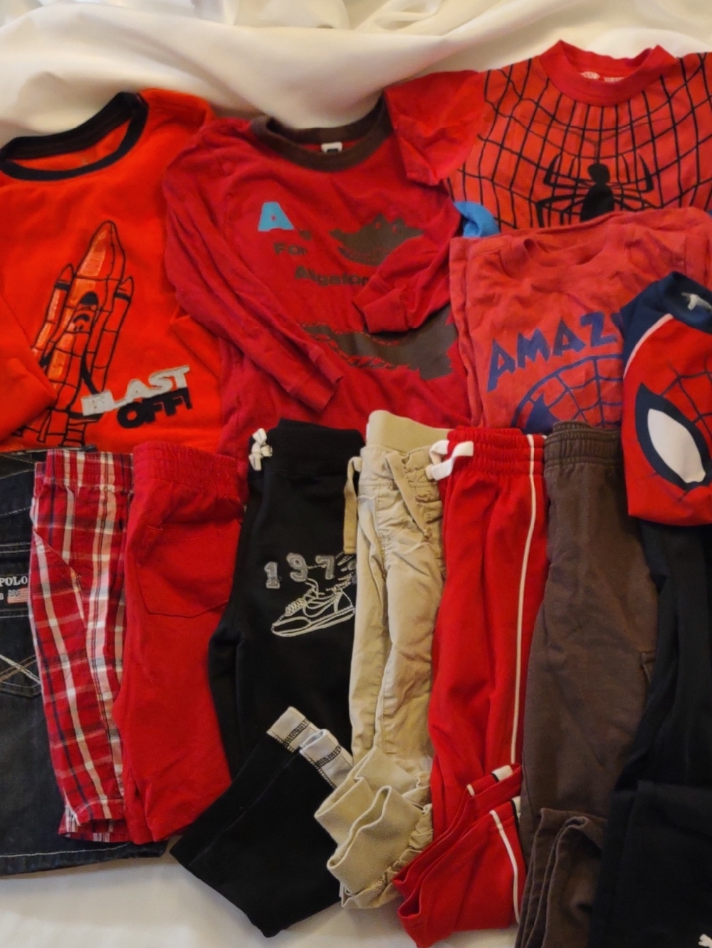 Bundle Of Kid's Clothes - Gym Pants, Shorts & Graphic Tees - Size 4/4T | 14 Pcs.